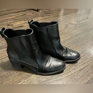 Zara Basics Black Ankle Boots – Size 38